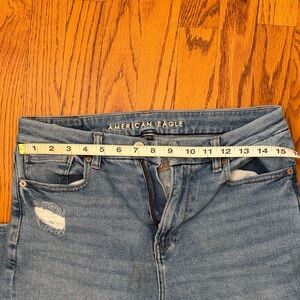 American Eagle Outfitters Women's High Rise Distressed Blue Jeans
